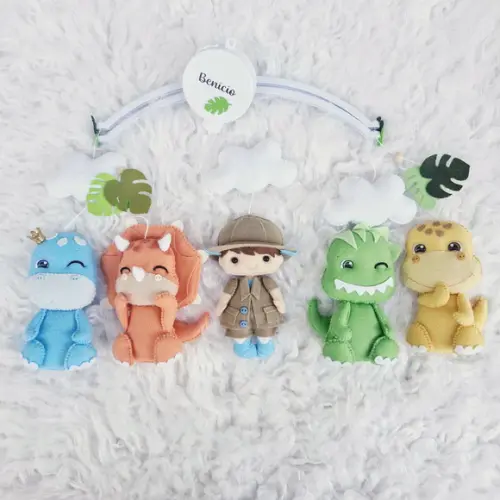 Mobile de Berço Musical Dinossauro - Dinos Fofos