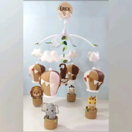 Mobile de Berço Safari Balão Bege