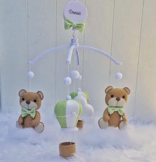 Móbile para Berço Balão e Ursinho