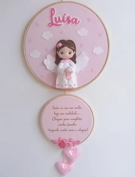 PORTA MATERNIDADE BASTIDOR ANJINHA DA GUARDA