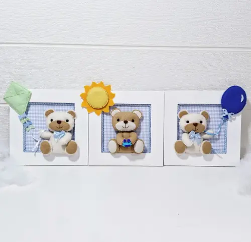 Quadrinho Ursinhos Em Feltro
