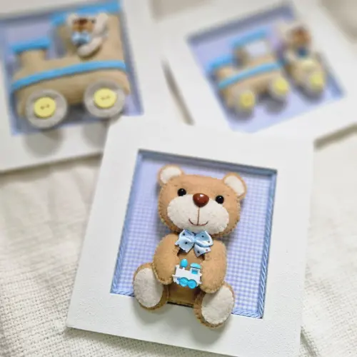 Quadrinhos Urso e Trem - Feltro