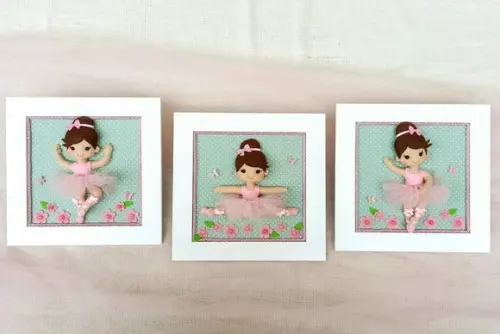 Quadro Bailarina de Feltro