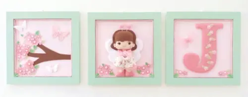 Quadro Boneca de Feltro Borboleta