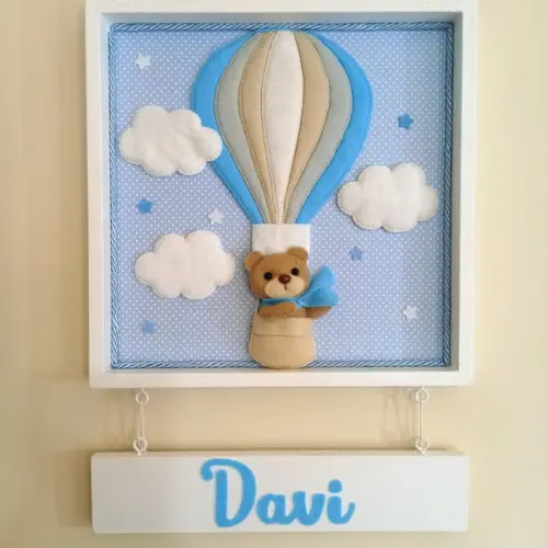 Quadro Porta Maternidade Urso Baloeiro