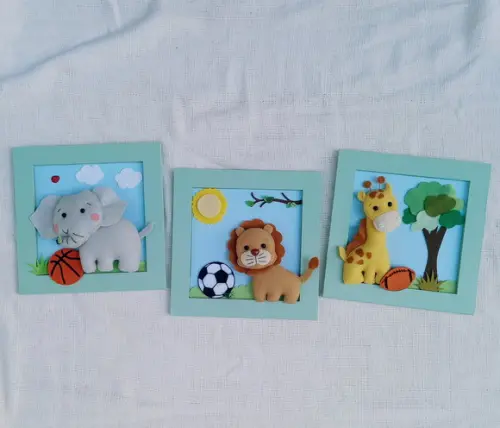 Trio Quadros Safari Baby - Esporte