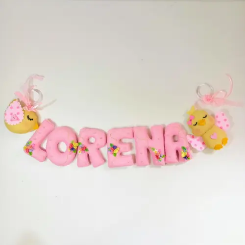 Varal com Nome em Feltro