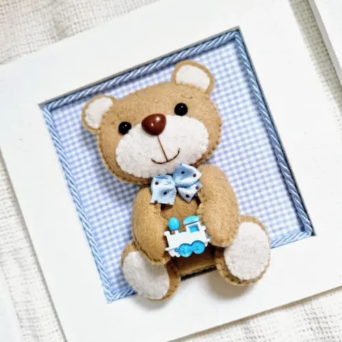 Quadrinhos Urso e Trem - Feltro