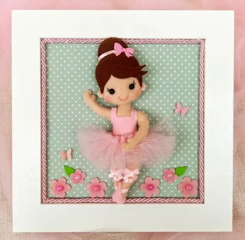 Quadro Bailarina de Feltro