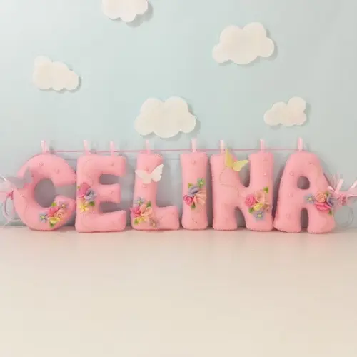 Varal com Nome em Feltro