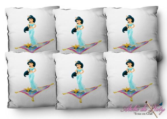 Almofada 15x15 - Jasmin e Aladdin