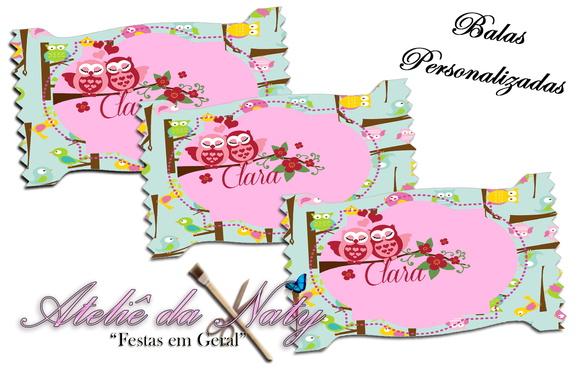 Bala Personalizada - Corujinha