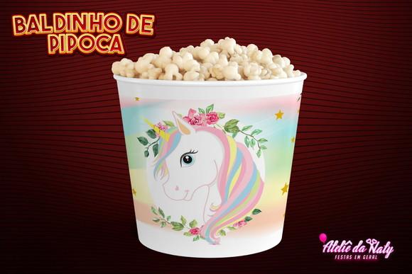 Baldinho para Pipoca - Unicórnio