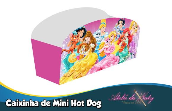 Caixinha de Mini Hot Dog - Princesas