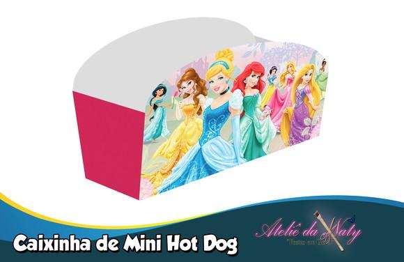 Caixinha de Mini Hot Dog - Princesas