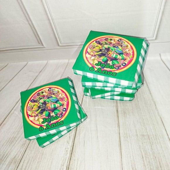 Caixinha de Mini Pizza - Tartarugas Ninjas