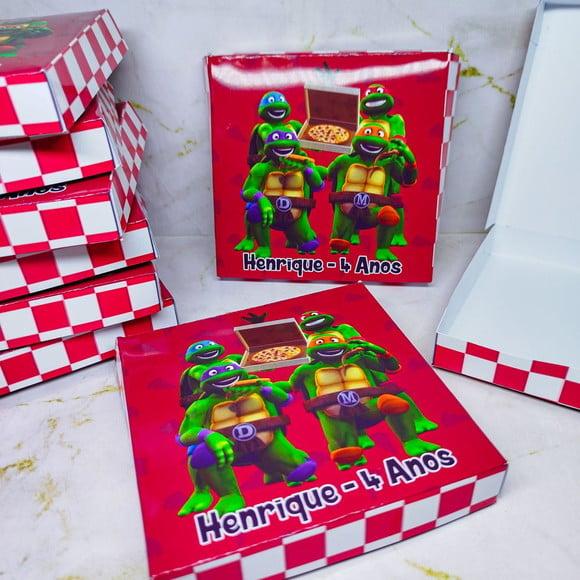 Caixinha de Mini Pizza - Tartarugas Ninjas