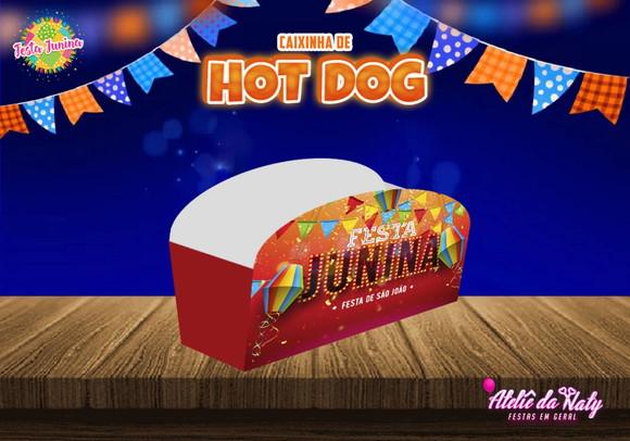 Caixinha Hot Dog - Festa Junina