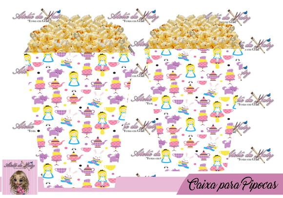 Caixinha Para Pipoca - Alice no País das Maravilhas