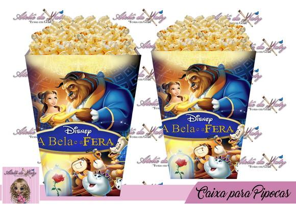 Caixinha Para Pipoca - Bela e a Fera