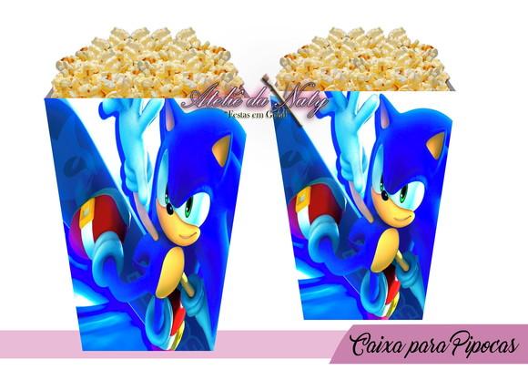 Caixinha Para Pipoca - Sonic