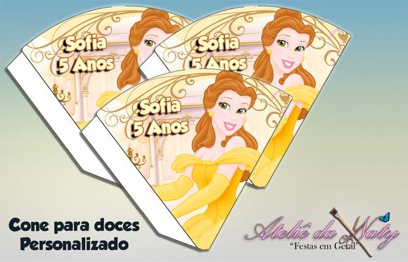 Cone Personalizado - Bela e a Fera
