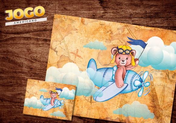 Jogo Americano - Ursinho Aviador