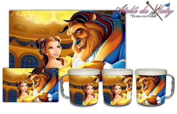 Jogo Americano com Caneca - Bela e a Fera