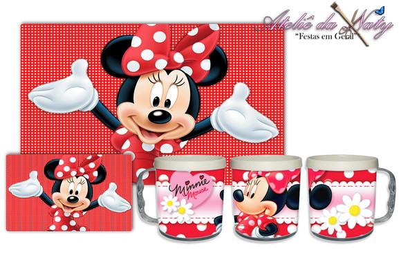 Jogo Americano com Caneca - Minnie Mouse