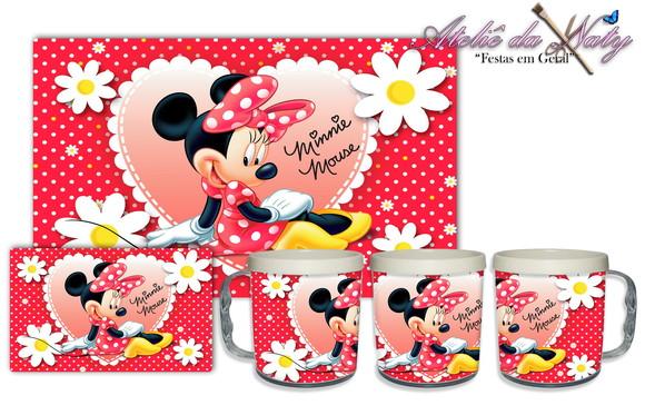 Jogo Americano com Caneca - Minnie Mouse