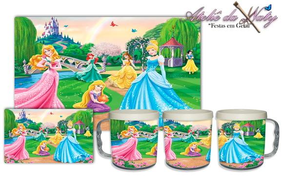 Jogo Americano com Caneca - Princesas