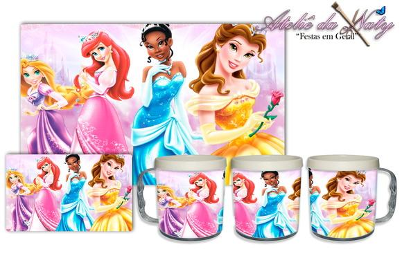 Jogo Americano com Caneca - Princesas