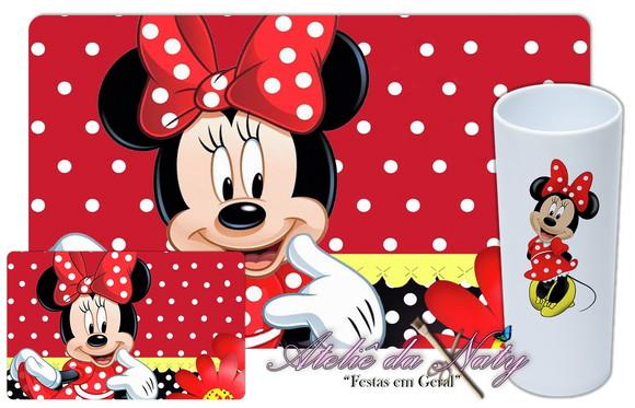 Jogo Americano com Long Drink - Minnie Mouse