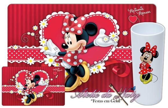 Jogo Americano com Long Drink - Minnie Mouse