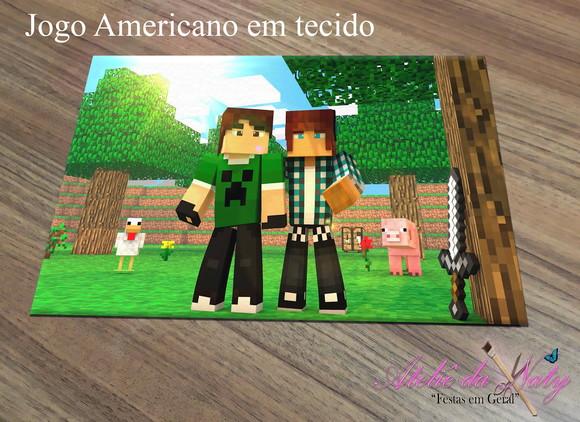 Jogo Americano em Tecido - Minecraft