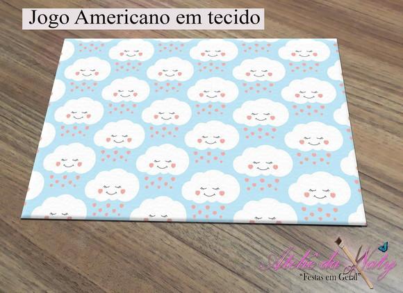 Jogo Americano em tecido - Nuvens