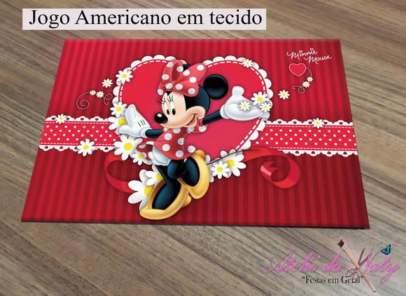 Jogo Americano em tecido - Minnie Mouse