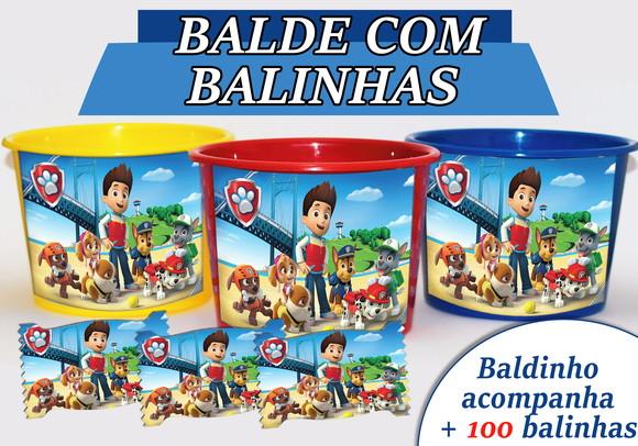 Kit Baldinho + Cento de Balas - Patrulha Canina