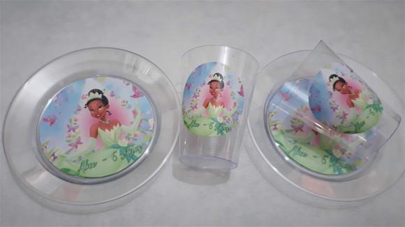 Kit Copo e Pratinho Acrílico - Princesa e o Sapo