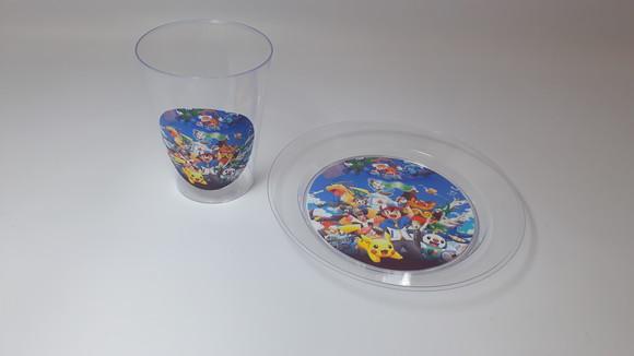 Kit Copo e Pratinho Acrílico - Pokemon