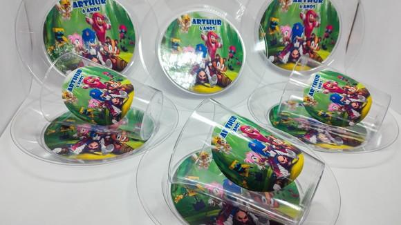 Kit Copo e Pratinho Acrílico - Sonic