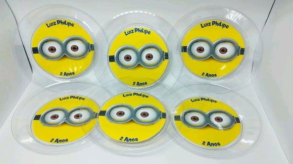 Kit Pratinho ,copo e Garfinho para Festas - Minions