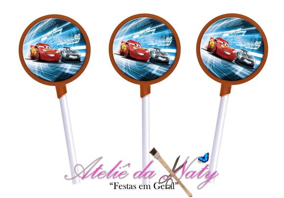 Pirulito de chocolate - Carros