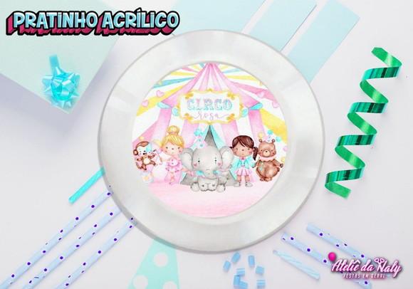 Pratinho para Festas - Circo Rosa