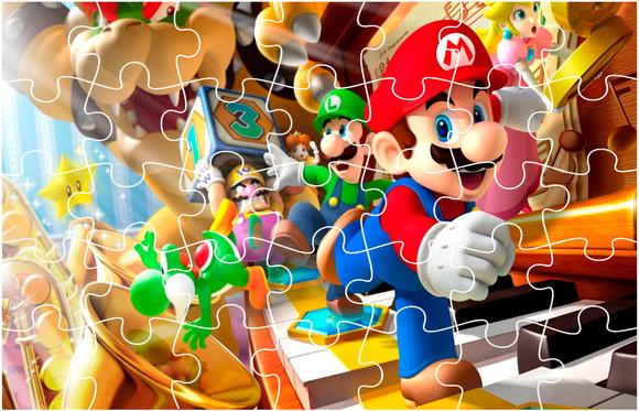 Quebra Cabeça - Super Mario com 90 peças com caixinha