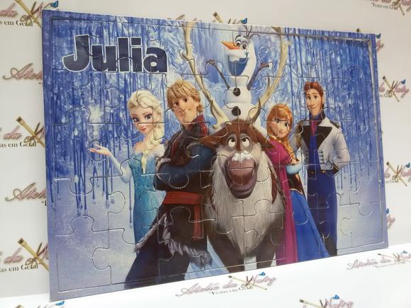 Quebra-cabeça Personalizado - Frozen 40 Peças com Caixinha