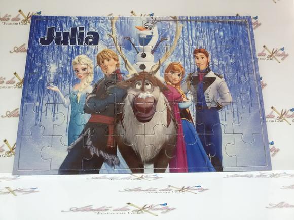Quebra-cabeça Personalizado - Frozen 40 Peças com Caixinha