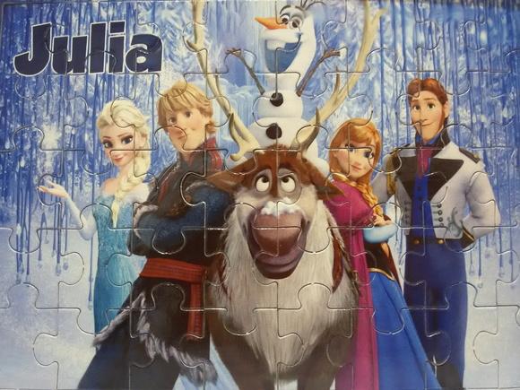 Quebra-cabeça Personalizado - Frozen 40 Peças com Caixinha