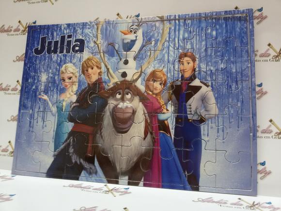 Quebra-cabeça Personalizado - Frozen 40 Peças com Caixinha