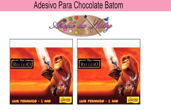 Rótulo p/ Batom - Rei Leão